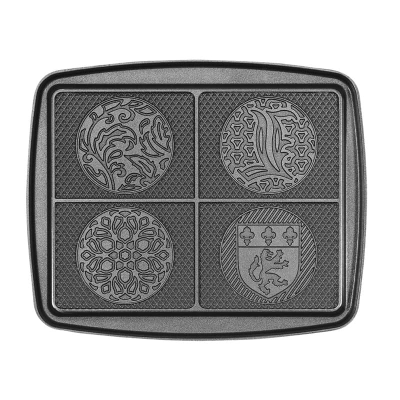 LAGRANGE Jeu de plaques Bricelets, compatible avec tous les gaufriers "Super2", Plaques en aluminium moulé, Revêtement antiadhés