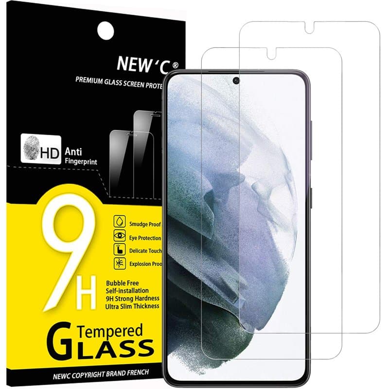 NEW'C Lot de 2, Verre Trempé pourSamsung Galaxy S21 Plus / S21 + 5G (6.7), Film Protection écran Efficace Contre Les Rayures - U