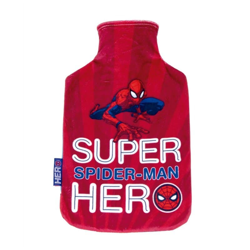 Marvel Spiderman Bouillotte D'eau Chaude, Spiderman Sac D'eau Chaude, Velours Doux au Toucher, Thérapie Chaude et Froide, Capaci