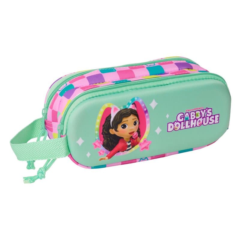 Trousse Fourre-Tout Double Gabby's Dollhouse Multicouleur 21 x 8 x 6 cm 3D