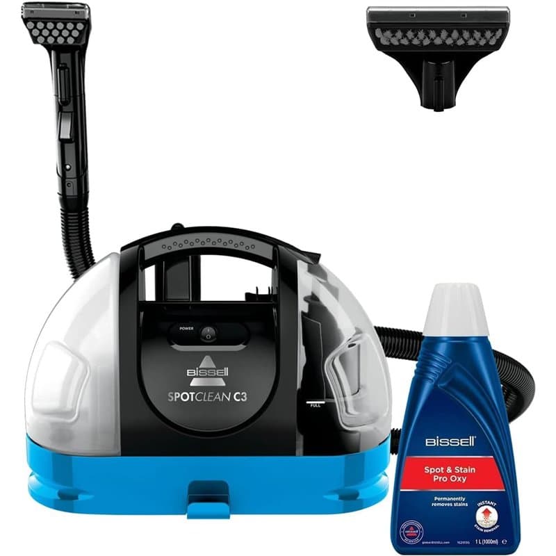 BISSELL SpotClean C3 - Aspirateur Laveur - Shampouineuse - Nettoyeur Portable Tapis, Voiture et Tissus d'Ameublement - Vaporiser