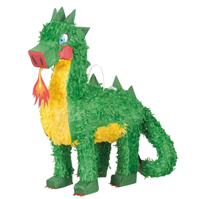 Unique Party 65995 Pinata 3D en Forme de Dragon-Vert-1 pièce, Multicolore