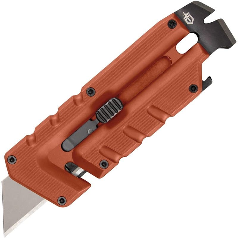 Gerber Outil polyvalent avec 8 fonctions, Prybrid-Utility, Couteau Multifonction avec Extrémité Levier et Coupe-Ceinture, Orange