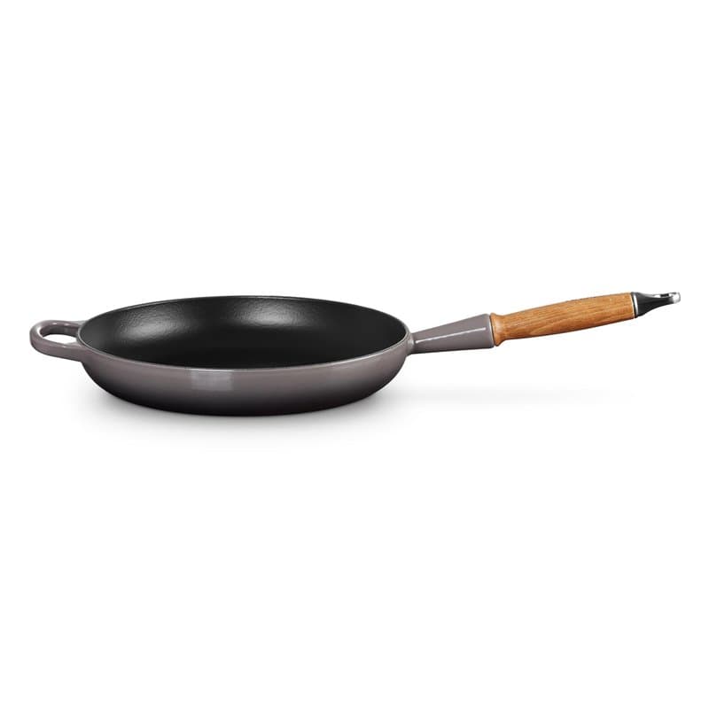 Le Creuset Signature 20258284440422 Flint Poêle en fonte avec manche en bois 28 cm