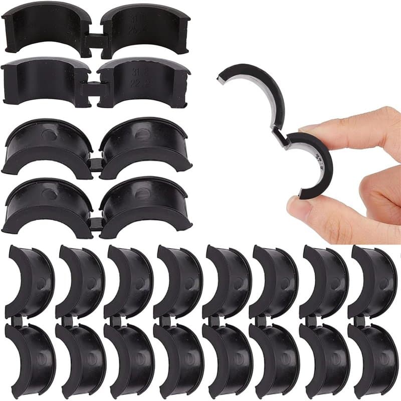 JINJUMEI 12pcs Vélo Guidon Cale Entretoise, Antidérapant Joint en Caoutchouc pour Adaptateur de Joint de Guidon, 25,4mm à 31,8mm