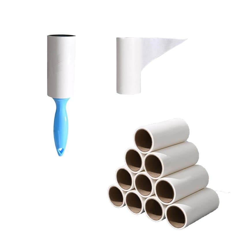 Rouleau Adhésif pour Enlever Les Poils d'animaux, 12 Rouleaux, 720 Feuilles Adhésives, 1 Poignée, pour Vêtements, Cheveux, Canap
