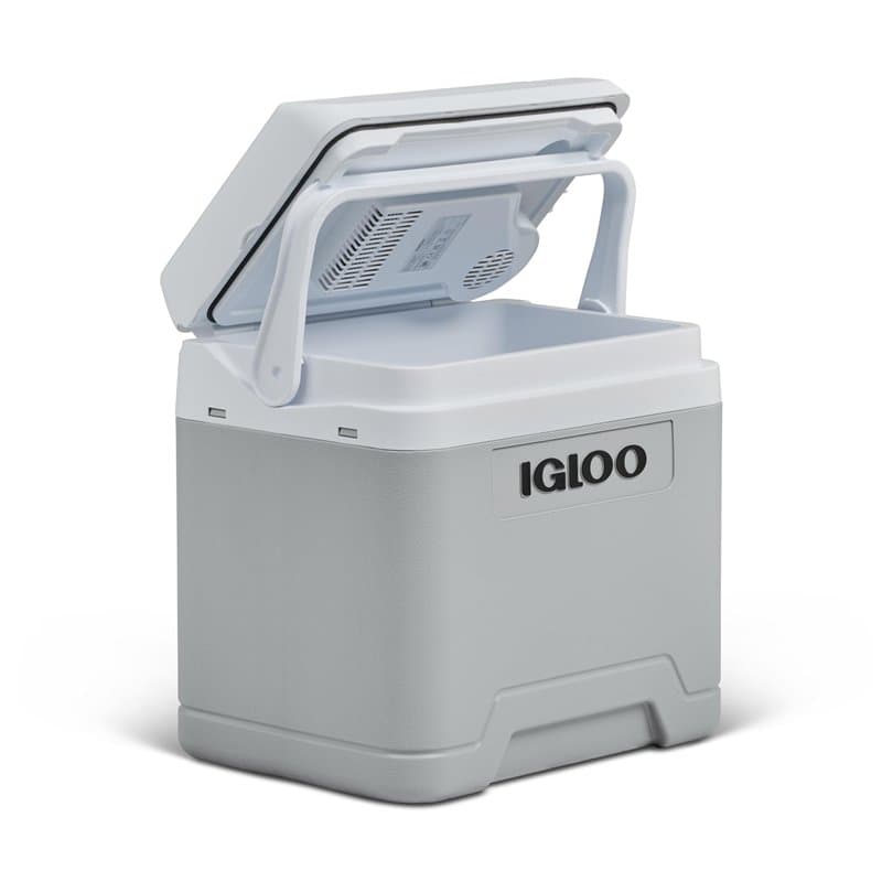 IGLOO IE24 DC glacière électrique, 24 litres, mini-réfrigérateur avec connexion 12V pour voiture, bateau et loisirs, gris