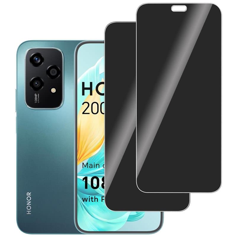 LERINNA 2 pièces, Confidentialité Protecteur d'Écran Verre Pour Honor 200 Lite, sans Bulles, Anti Rayures, 9H Dureté Anti Espion