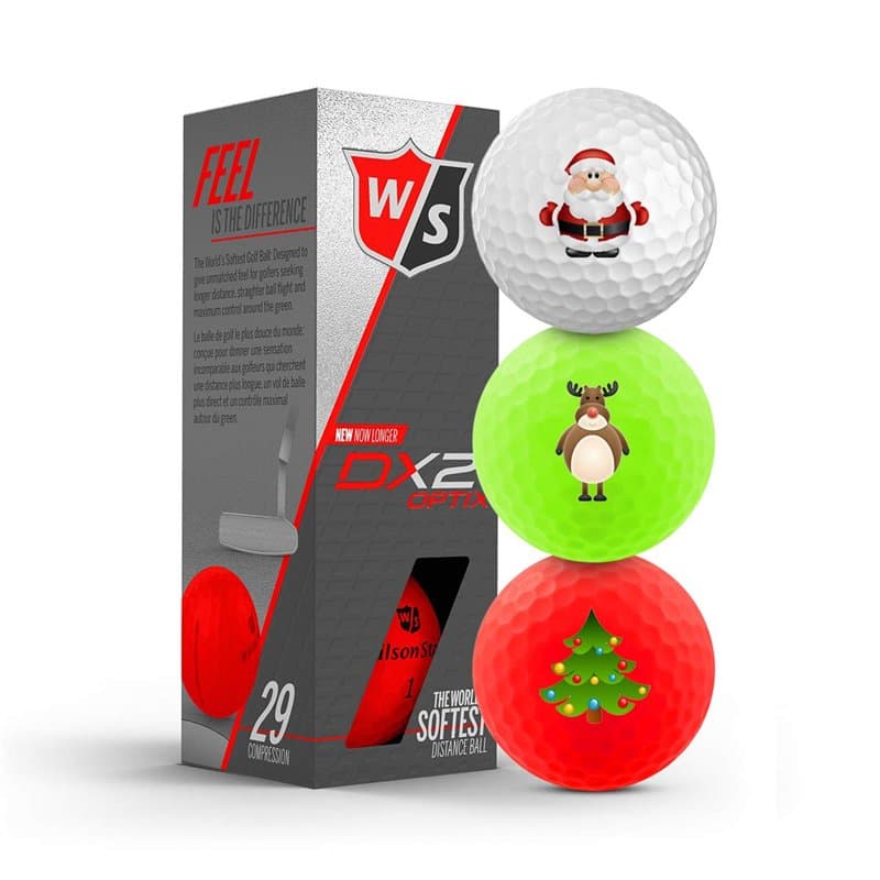 Wilson Staff DX2 Soft/Optix 2018 Xmas - 3er Pack Christmas Golfballs