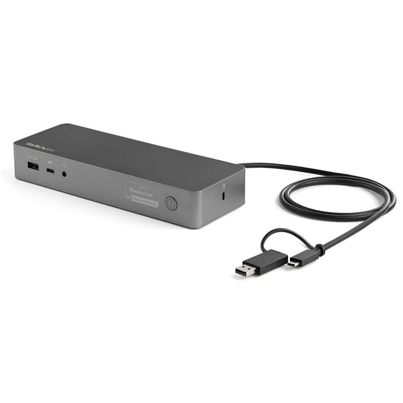 StarTech.com Station d'Accueil Universelle pour Ordinateur Portable, Station d'Accueil Hybride USB-C & USB-A, Dual 4K DP & HDMI,