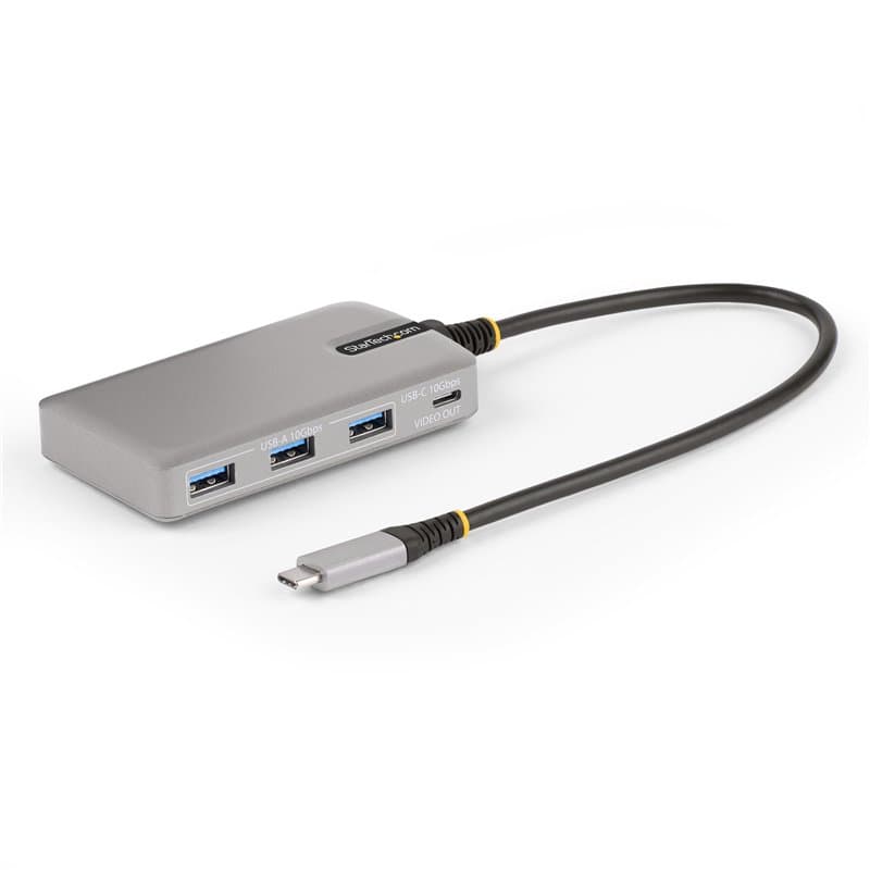 StarTech.com Hub USB-C à 4 Ports avec Sortie Vidéo USB-C DP Alt Mode 4K 60Hz - 3X USB-A, 1x USB Type-C, 100W Power Delivery Pass