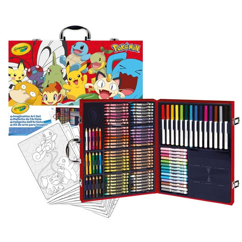 Crayola - Coffret Artiste Pokémon, Malette de Dessin Enfant, Kit Dessin et Coloriage Complet avec Crayons de Couleur et Feutres