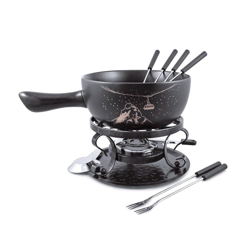 Swissmar Gruyere Service à fondue 9 pièces en céramique Noir