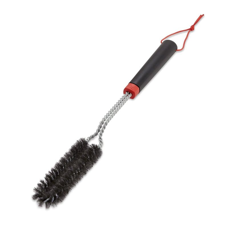Weber Brosse de barbecue - Étroite, 45cm, poignée ergonomique antidérapante, poils en acier inoxydable, idéale pour les espaces