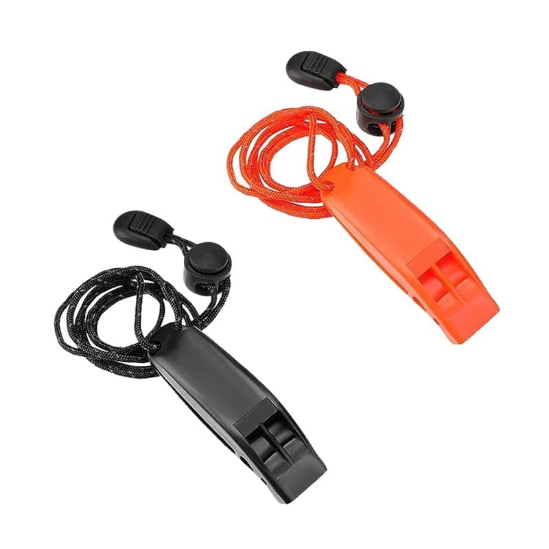 2PCS Sifflet de Secours avec Cordon, Sifflet De Survie, Sifflet Securité Randonnée, Sifflet de Sécurité, Sifflet Ton Dauphin, Sa