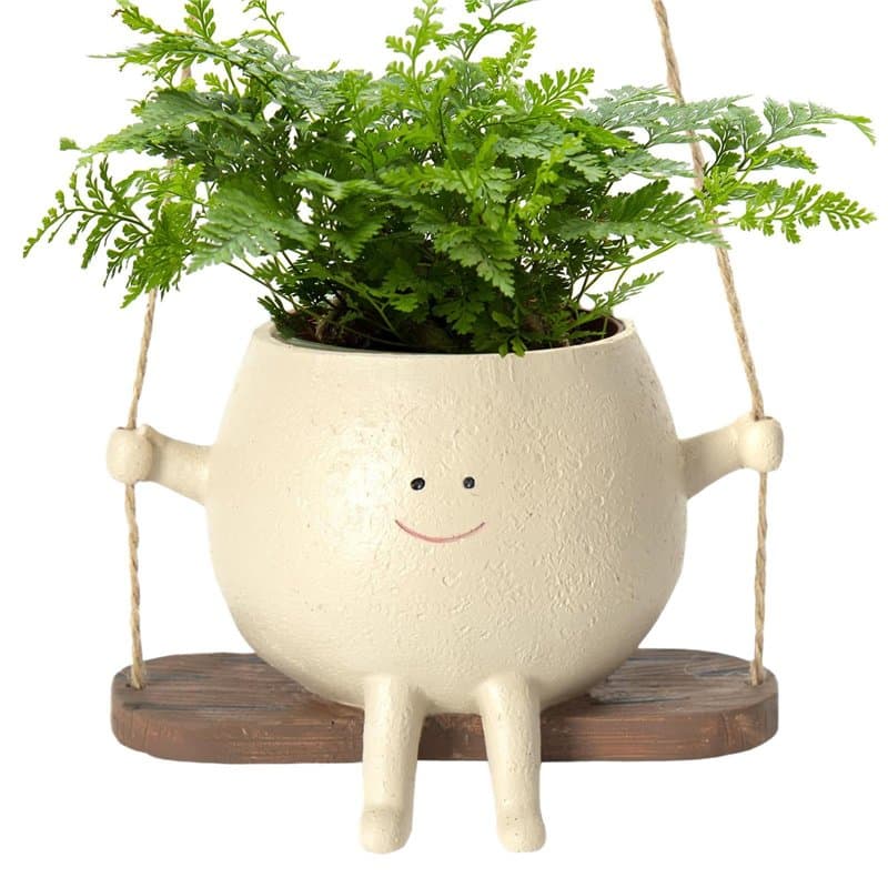 Moonyan Pot De Jardinière À Visage Pivotant - Cache Pot en Visage | Pots Plants Succulentes Suspendus | Pots Fleurs en Forme Vis