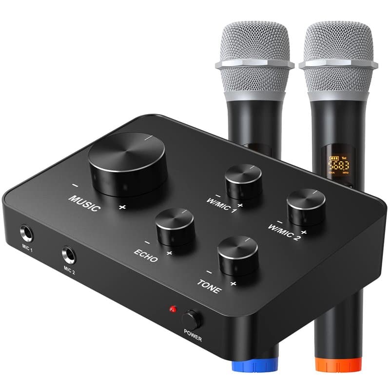 Rybozen Mini Lecteur de karaoké Mobile sans Fil avec Microphone de karaoké Bluetooth, Haut-Parleur Bluetooth, Mini Home KTV, Com