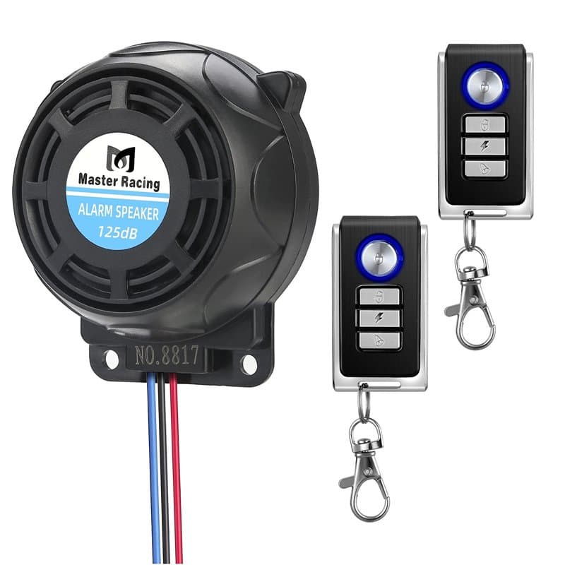 Rupse Système d'Alarme Moto Alarme de Vibration Étanche Antivol à Distance sans Fil avec Double Télécommande en Métal Sensibilit
