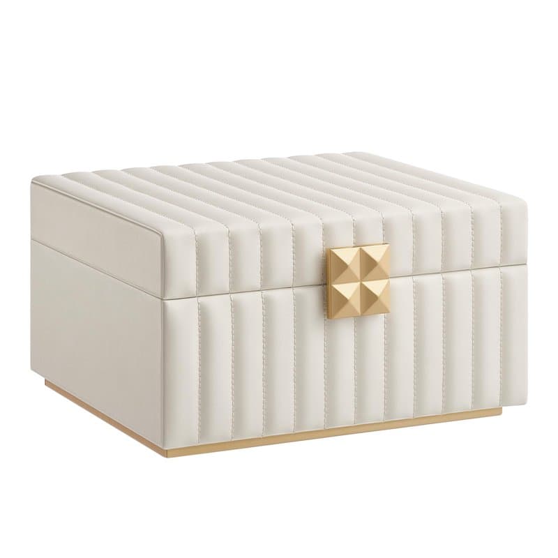 SONGMICS HOME ANAH Collection - Boîte à Bijoux à 2 Étages avec Miroir, Organiseur, Plateau Amovible, Surface PU avec Coutures, E