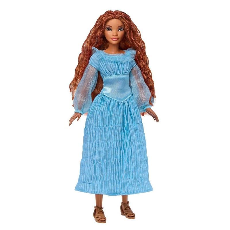Mattel Disney La Petite Sirène Poupée La Petite Sirène Ariel Humaine, Avec Robe Bleue À Volants Et Chaussures Amovibles, 5 Point