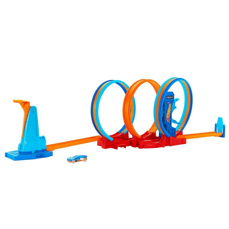 Hot Wheels Coffret Ultra Hots Looping en Folie avec 3 Loopings Et 1 Voiture À L’Échelle 1/64, À Collectionner, Jouet Enfant, Dès