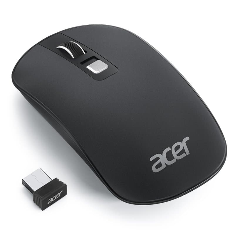acer Souris sans Fil, 2.4GHz Souris Optique à 4 Boutons Programmables 1600 PPP, Ambidextre et Ergonomique, Connexion ou Récepteu