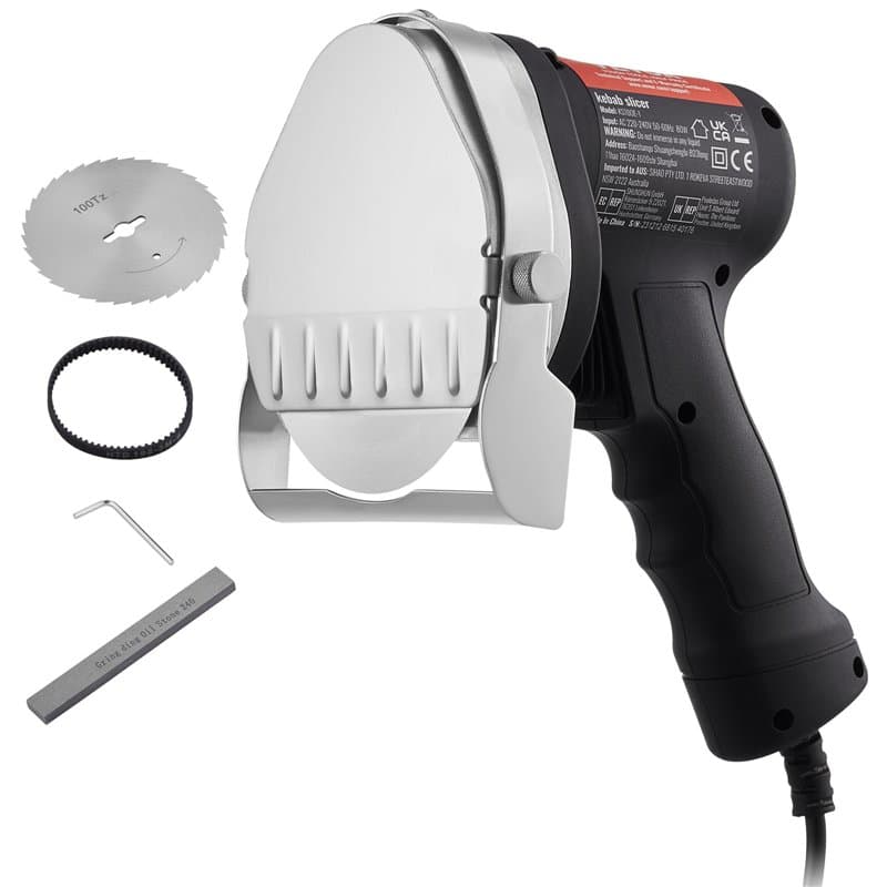 VEVOR Couteau à Kebab Électrique 80 W, Trancheuse à Viande Turc Shawarma Döner Kebab Commerciale en Inox, Coupe-gyro avec 2 Lame