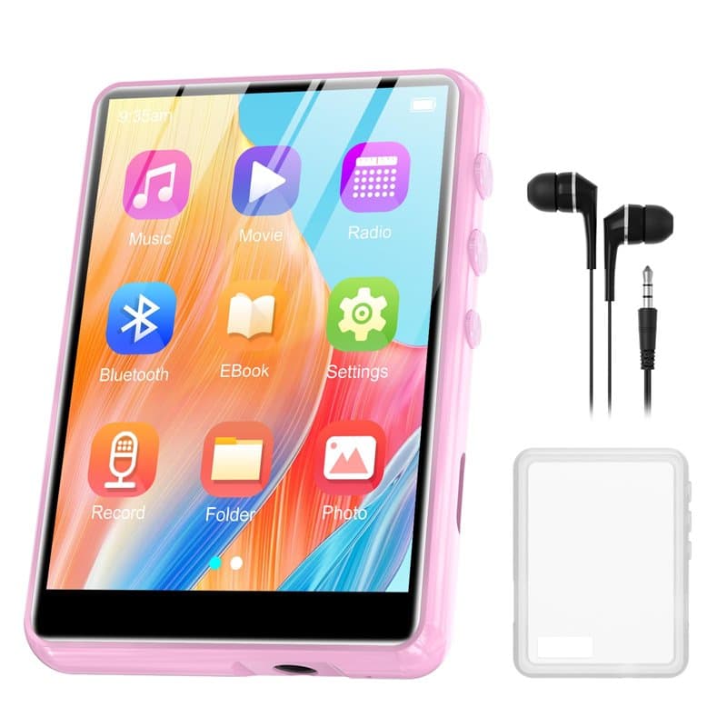 64 Go Lecteur MP3 Bluetooth 5.3, ZAQE Lecteur MP3 Sportif Portable avec écran Couleur TFT 2,4", Haut-parleurs HD, Radio FM, Lect