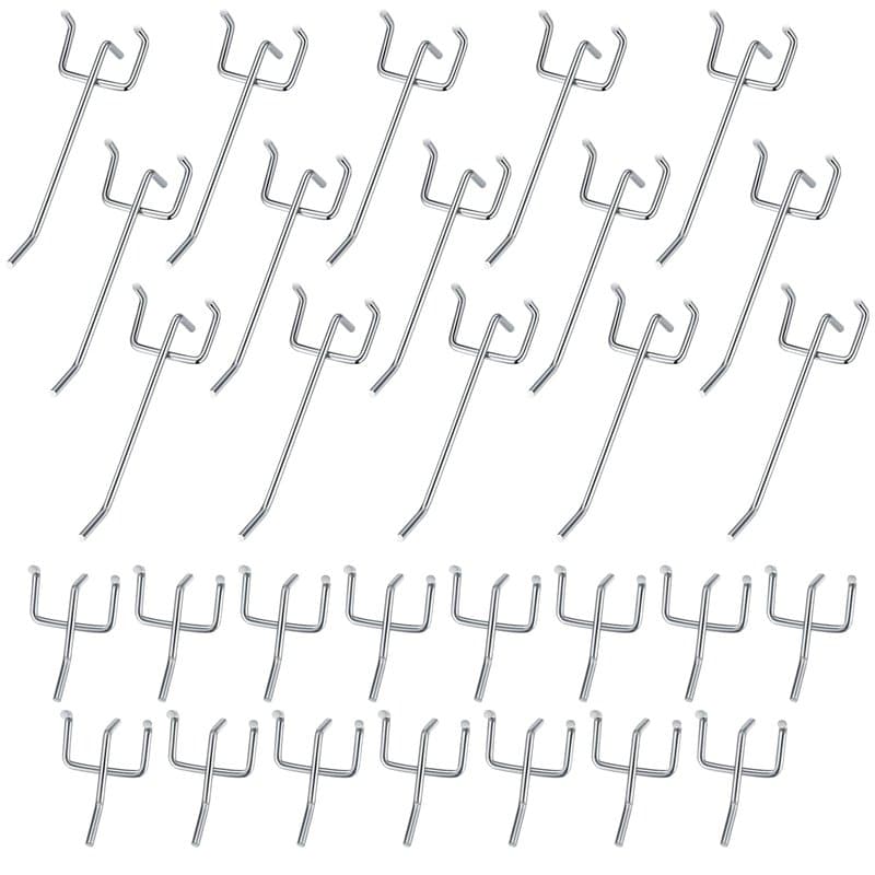 30 Pièces Crochets pour Panneaux Perforés, Crochets pour Panneau Perforé Porte Mural, Crochets Muraux pour Organiser Outils Étab