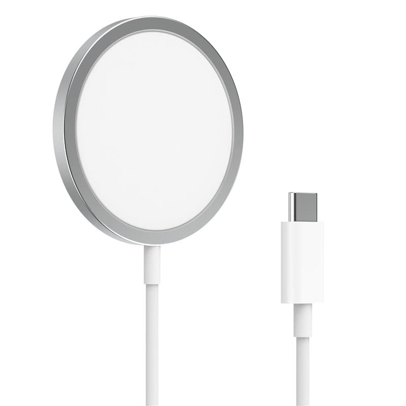 Chargeur Sans Fil Magnétique pour iPhone, Chargeur Rapide MagSafe USB C 15W, Station de Charge Inductive Sans Fil Qi type C Comp