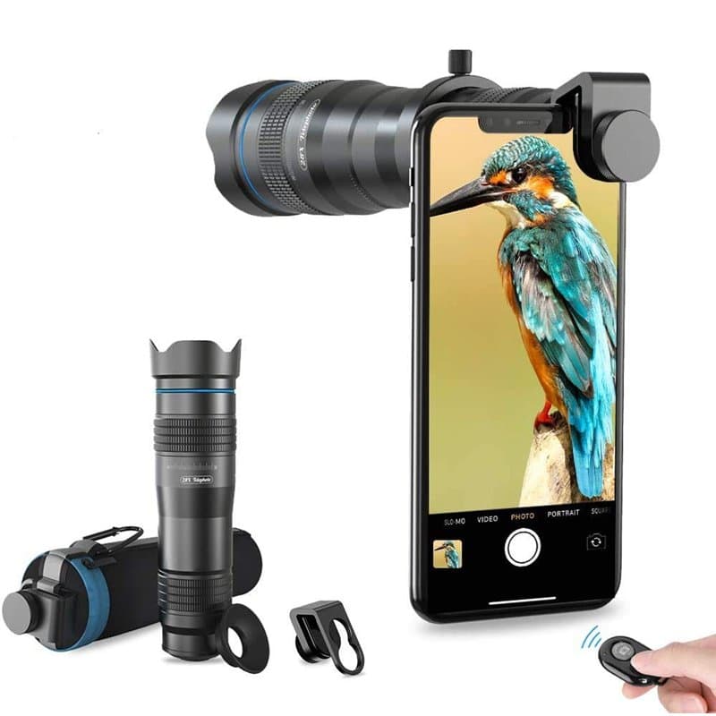 Apexel Objectif HD pour téléphone Portable - Téléobjectif 28X avec obturateur pour iPhone, Samsung, Huawei, Xiaomi, Smartphone A