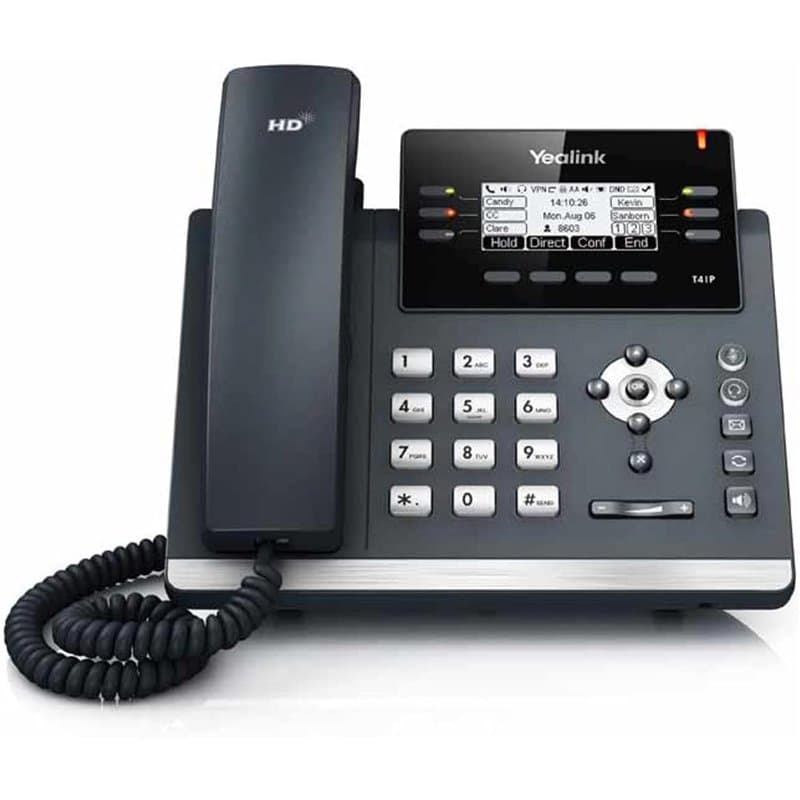 Yealink Téléphone IP ultra élégant SIP-T41P PoE, alimentation non incluse (reconditionné)