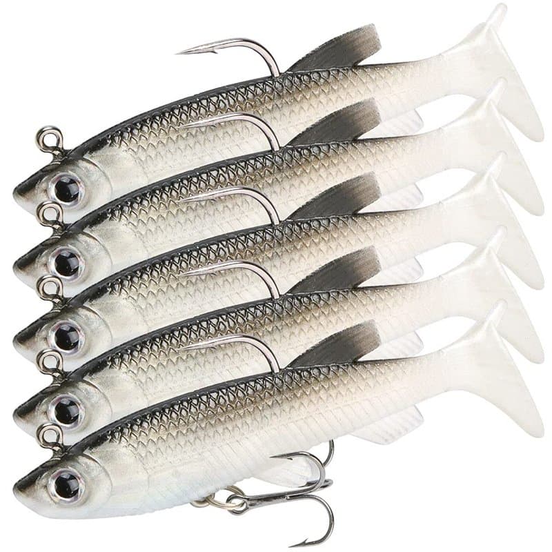 GZGXKJ 5 Pièces Leurre de Peche Black Bass Kit de Peche a la Truite Materiel de Peche au Brochet Ensemble de Leurres de Pêche, A