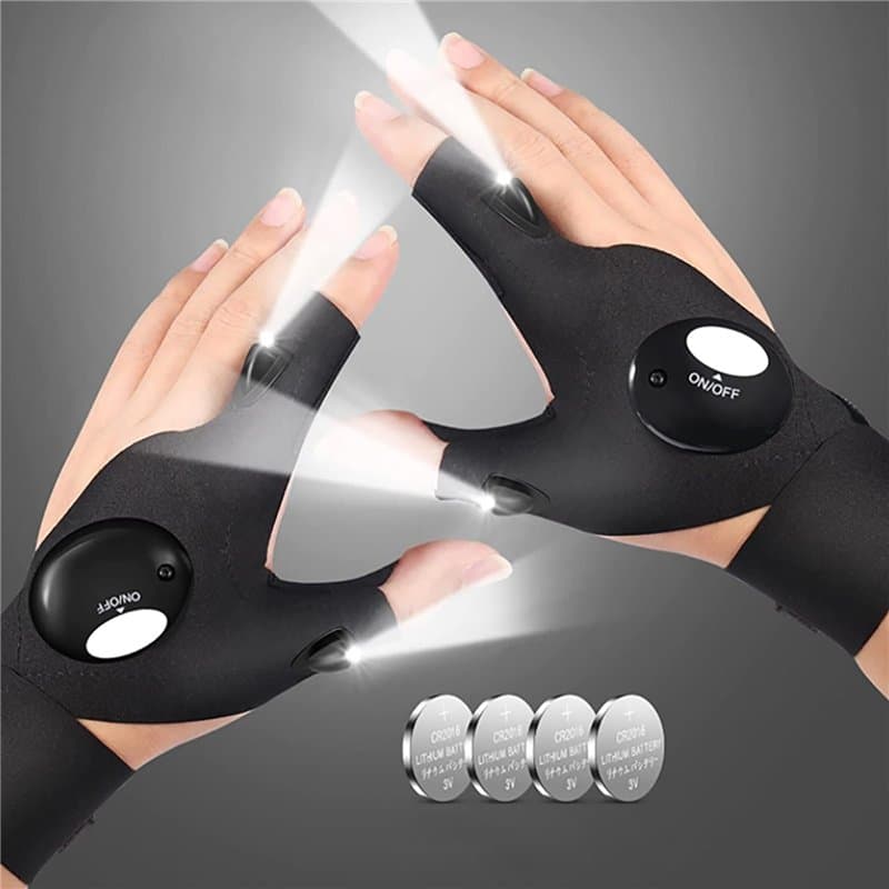 Cadeau Homme, Chaussettes de Noël Rembourrage Gadget pour Papa, Gants LED avec lumière, Gants de Lampe de Poche pour Noël Annive
