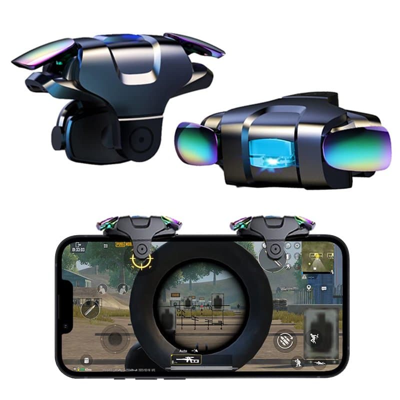 Ozkak Contrôleur de Jeu Gachette Mobile, Tir Rapide Clic à Haute Fréquence Automatique 5 Niveaux, L1R1 Déclencheur Trigger Tirer