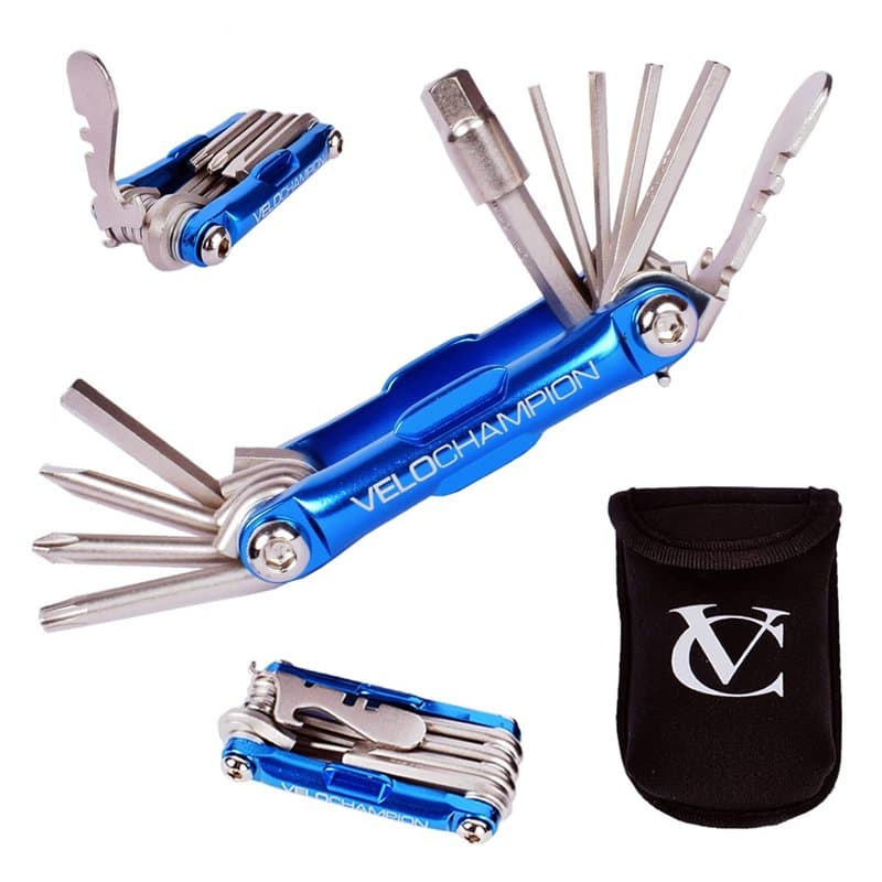 Outil multifonction VeloChampion de qualité supérieure - Outil d'entretien de vélo multifonction 13 en 1 - Portable fiable, conç