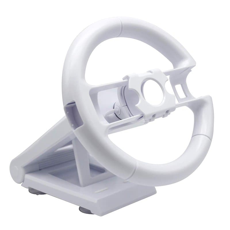 OSTENT Support de volant de jeu multi-angle Racing Compatible pour Nintendo Wii Console Controller Couleur Blanc