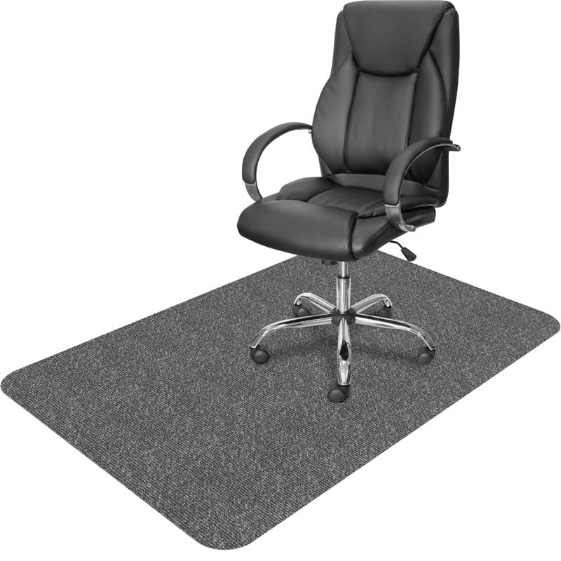 EUZLABBY 140×90cm Tapis Chaise de Bureau,Gris Clair Tapis de Sol Bureau Tissu,épaisseur 5.5 mm,antidérapant,Tapis de sous-Chaise
