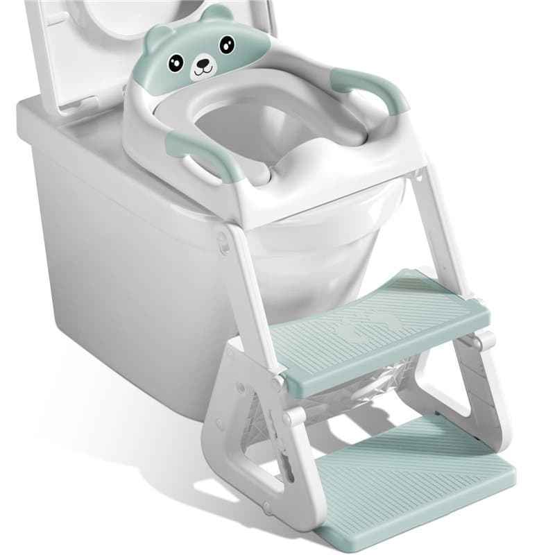JEDWKFA Reducteur Toilette Enfant, Toilette Enfant, Rehausseur Toilette Enfant, Reducteur Toilette Enfant avec Marche, Pliable,