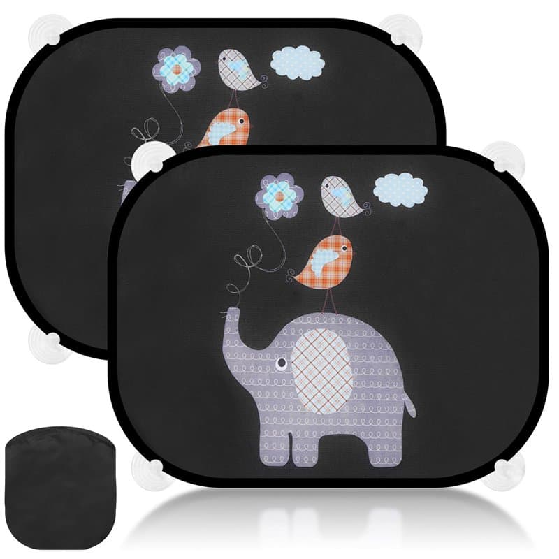 Zaxiva Pare Soleil Voiture Bébé, 2PCS Pare Soleil Voiture Enfant Protection Solaire et UV avec 8 Ventouses, Universel Voiture Pa