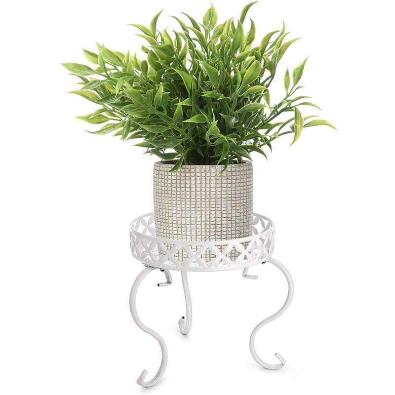 SUMNACON 1 support de pot de fleurs en métal pour intérieur et extérieur, blanc (plante non incluse)