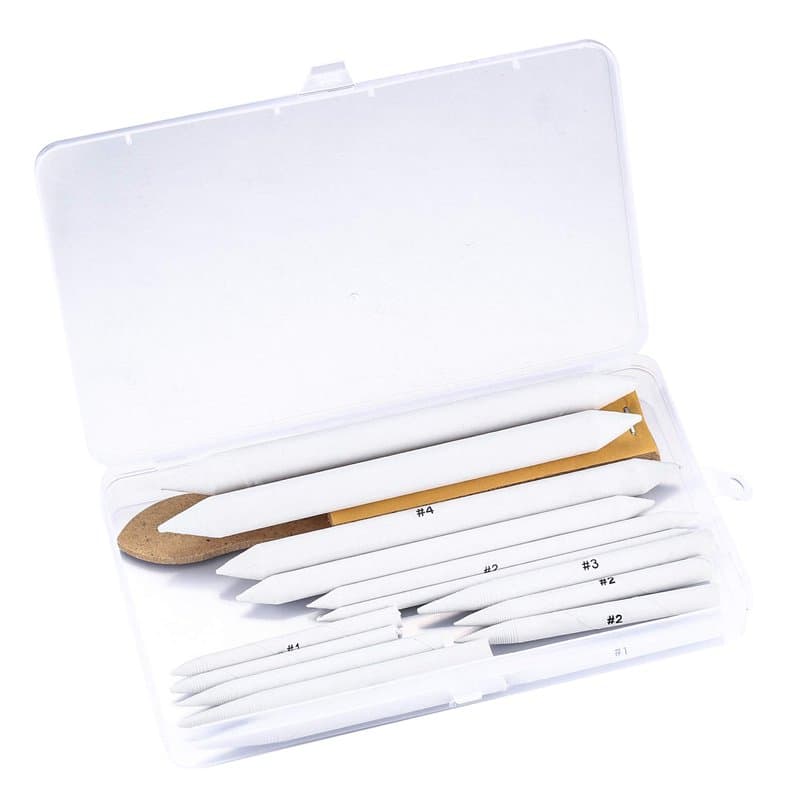 16 Pcs Estompe en Papier Dessin, Tortillons Estompes Dessin, avec Abrasif Taille-Crayon et Gomme, Estompeur Esquisse Dédiée, pou