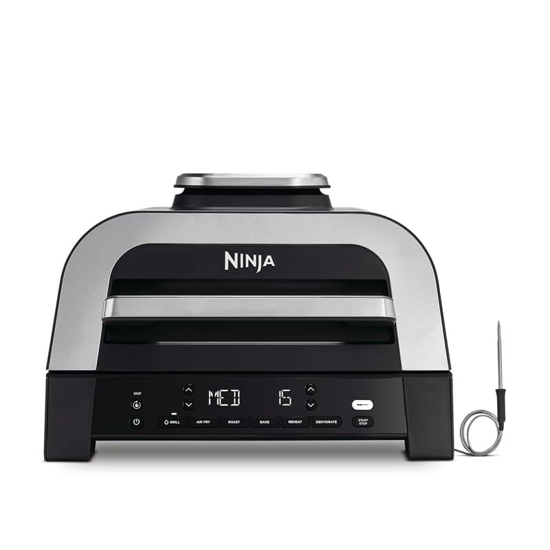 Ninja MAX 6-en-1 Grill d’intérieur et friteuse sans huile, 6 modes, cuit jusqu’à 6 hamburgers, capacité 3,8 l, faible dégagement