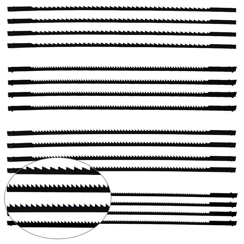 Ensemble de 16 Lames de Scie à Chantourner à 10/15/18/24 Dents 127 mm Lames de Scie à Chantourner pour Scier le Bois le Plastiqu