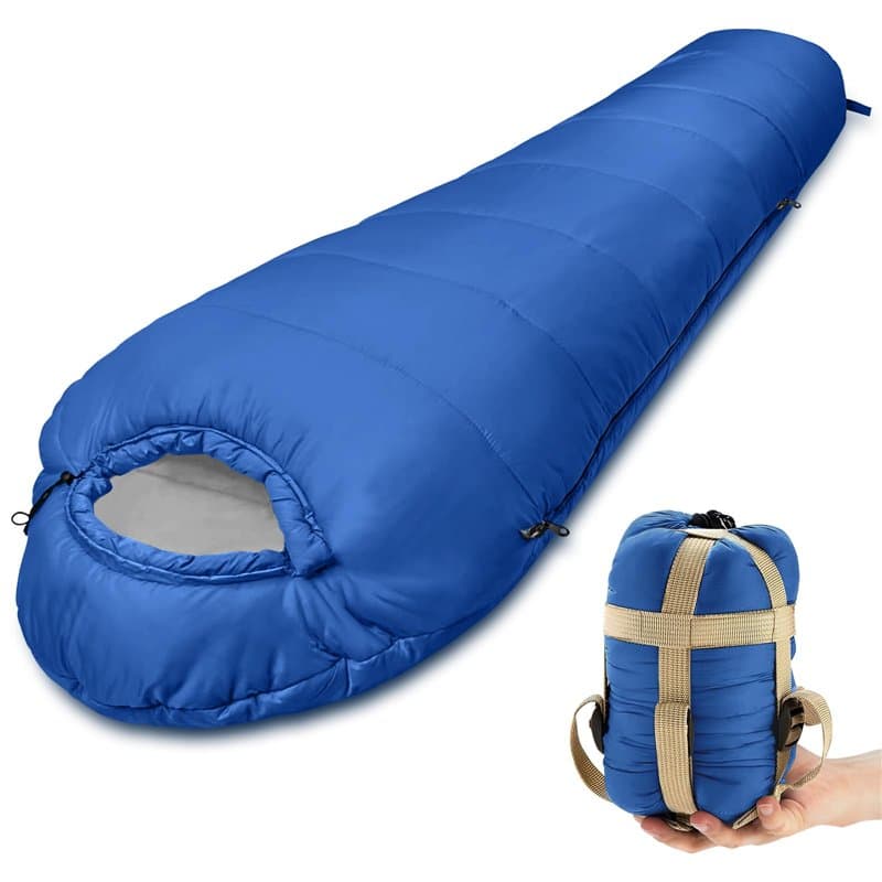 BUOAZR Sac de Couchage Adultes Estival Léger, 100 g/m², 3 Saisons, Sac de Couchage Compact Sarcophage, Sac de Couchage Adulte Mo