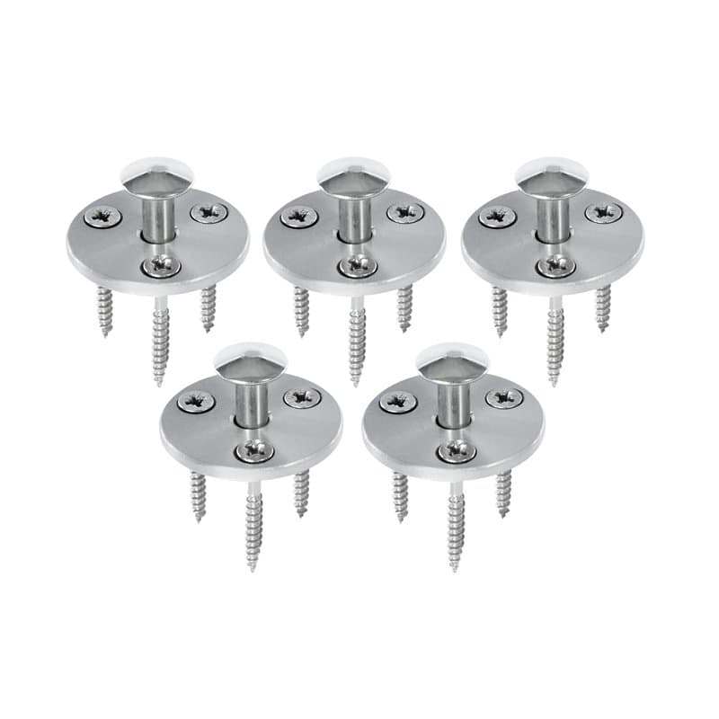 Piton Douille Rétractable + 3 Vis | pour Fixation bâche Couverture de Piscine sur Plage Bois | Alu/INOX | Lot de 5 pièces - POOL