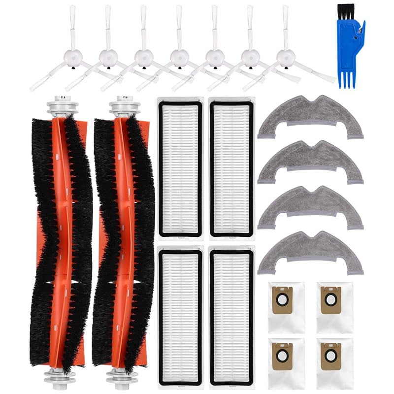Kit d'accessoires pour Dreame D10 Plus/L10 Plus/Z10 Pro Aspirateur, Pièces de rechange pour Dreame, 2 Brosses Principales, 4 Fil