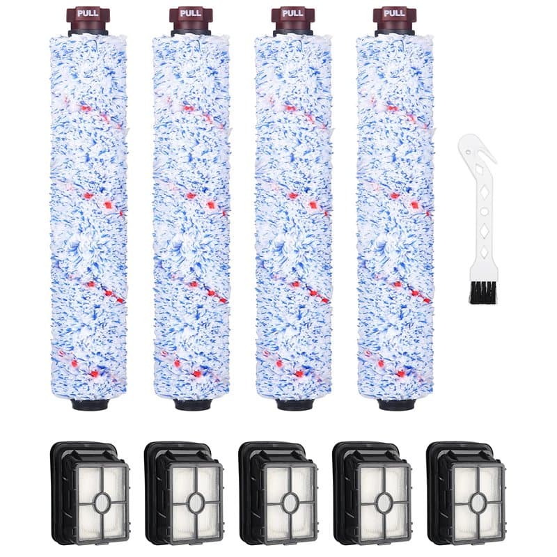 Accessoires pour Bissell Crosswave 3 en 1,4 Rouleau de brosse et 5 filtres pour Bissell Crosswave, rouleau de brosse pour sols d