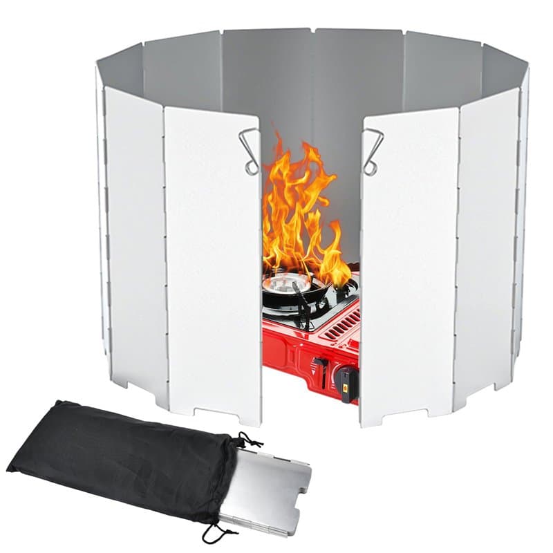 HEKOBAG Pare-Vent Pliable Aluminium, 12 Plaques Aluminium Pliable, Pare Vent Pliable pour Réchaud de Camping, Pare Vent pour Rec