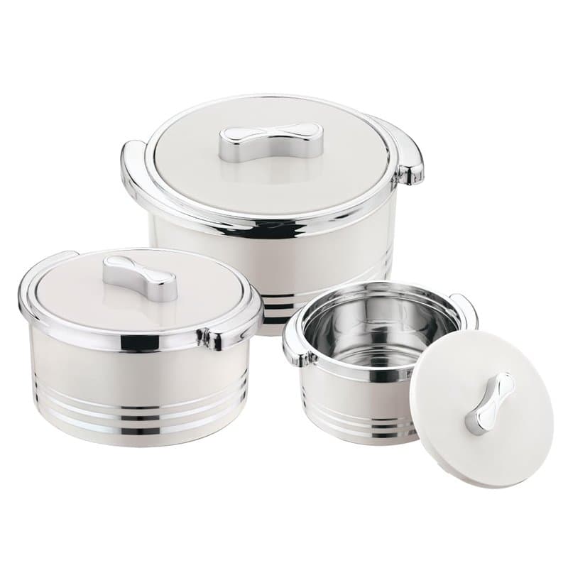 Pinnacle Lot de 3 cocottes isothermes avec couvercle 3,7 / 2,6 / 1,5 l – Réchauffeur de nourriture/refroidisseur – Bol de servic